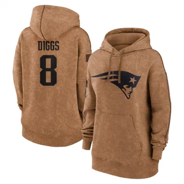 Brown Women's Stefon Diggs New England Patriots 2023 Salute To Service Pullover Hoodie
