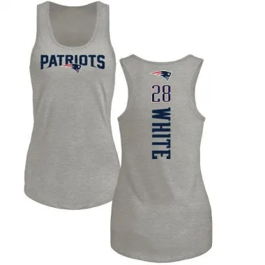 White Women's James White New England Patriots Backer Tank Top - Ash