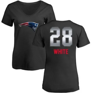 White Women's James White New England Patriots Midnight Mascot T-Shirt - Black